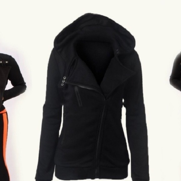 MoDa New York Jackets & Blazers - BLACK JACKET ZIP HOODIE